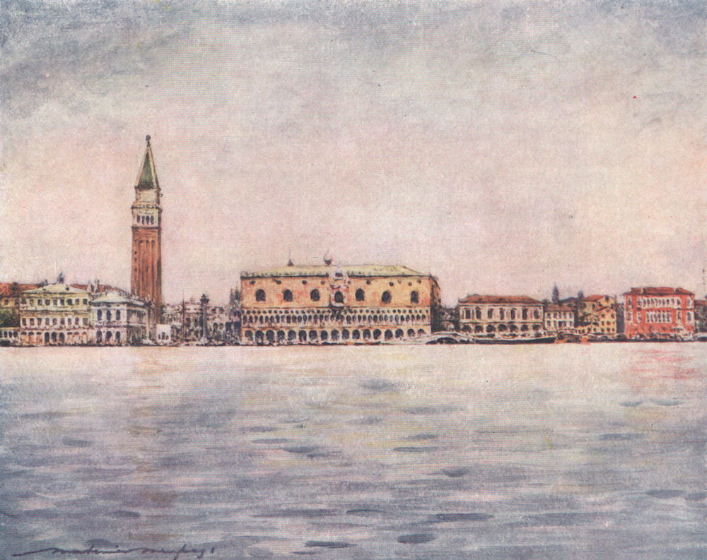 VENEZIA. 'Panorama seen from St. Mark's Basin' by Mortimer Menpes. Venice 1916